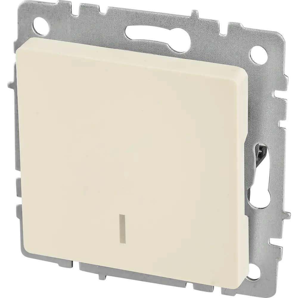 Выключатель IEK Brite одноклавишный с подсветкой, бежевый матовый 87761695 STLM-1112968