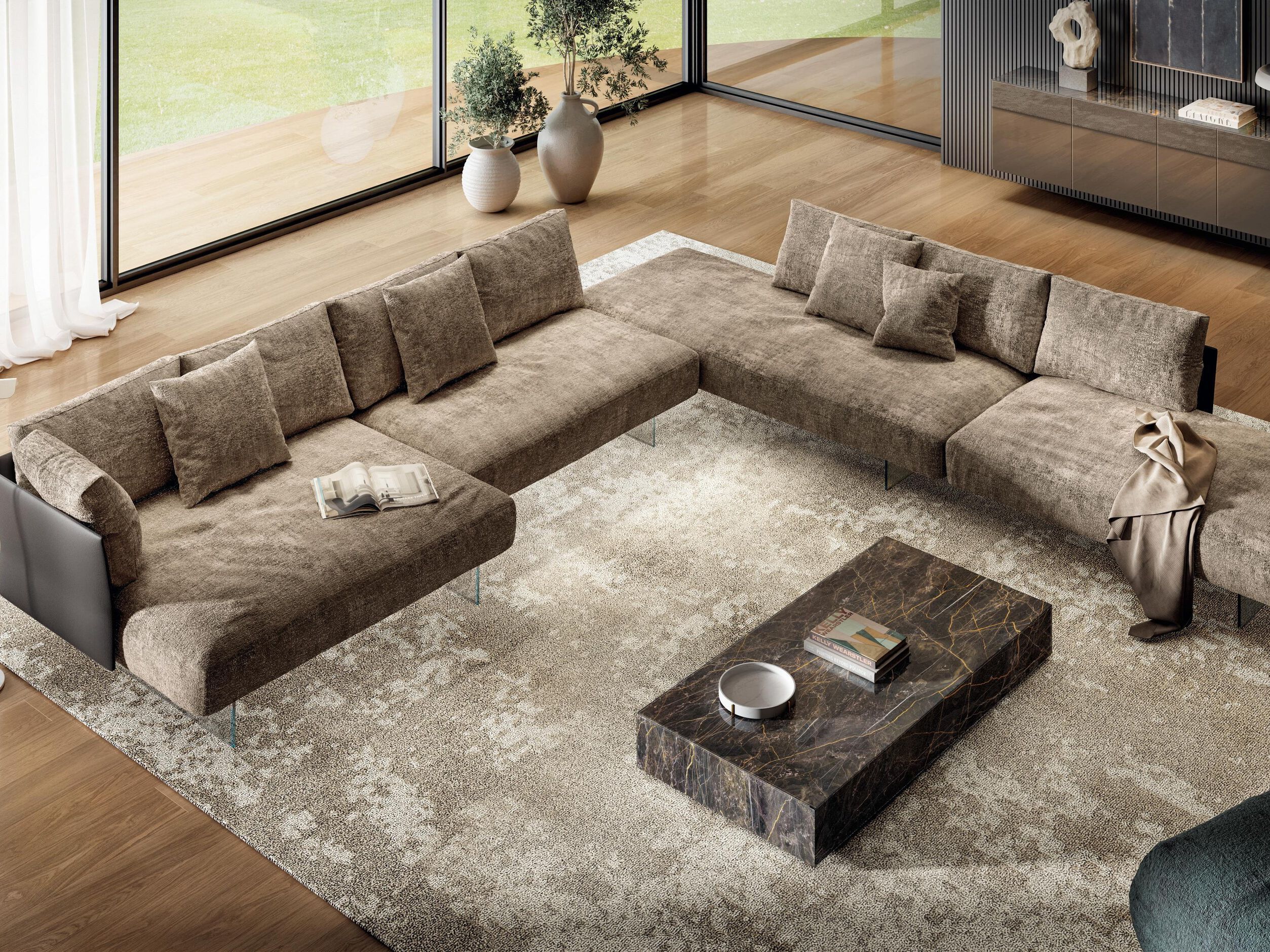 Угловой диван из ткани Lago Air ARCH-00034603 - Вид №1