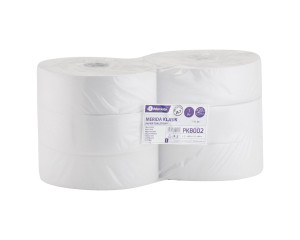 PKB002 Туалетная бумага КЛАСИК, белая, диаметр 28 см, длина 480 м, однослойная, в упаковке 6 шт. Merida