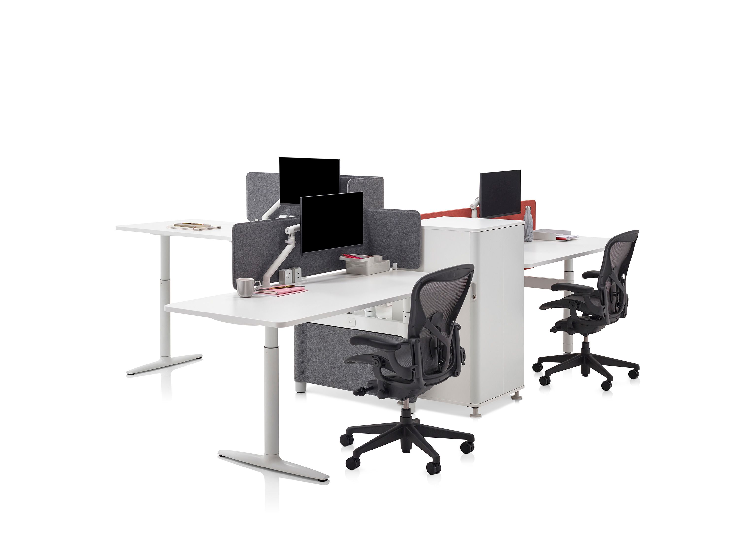 Секционный стол с регулируемой высотой и встроенной полкой Herman Miller ARCH-00095392