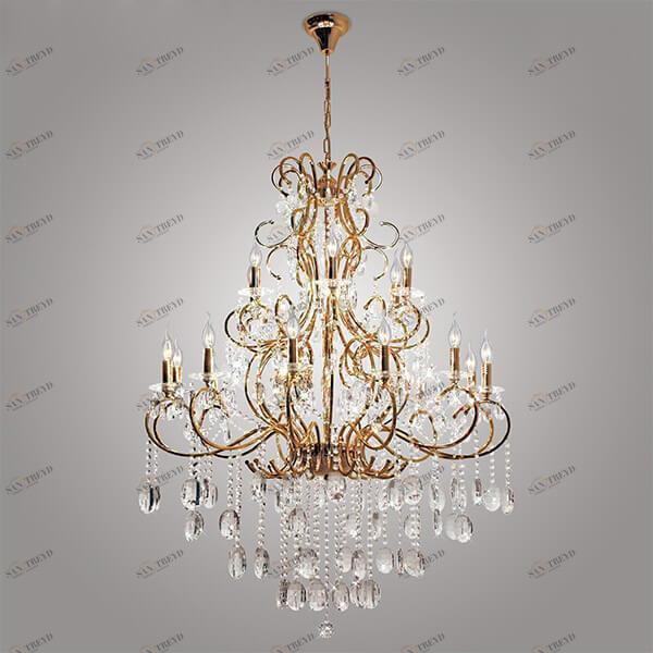 Люстра подвесная золотистая Bogates 252/18 Strotskis BOGATES ДИЗАЙНЕРСКИЕ, СВЕЧИ 00-3886981 Золото 