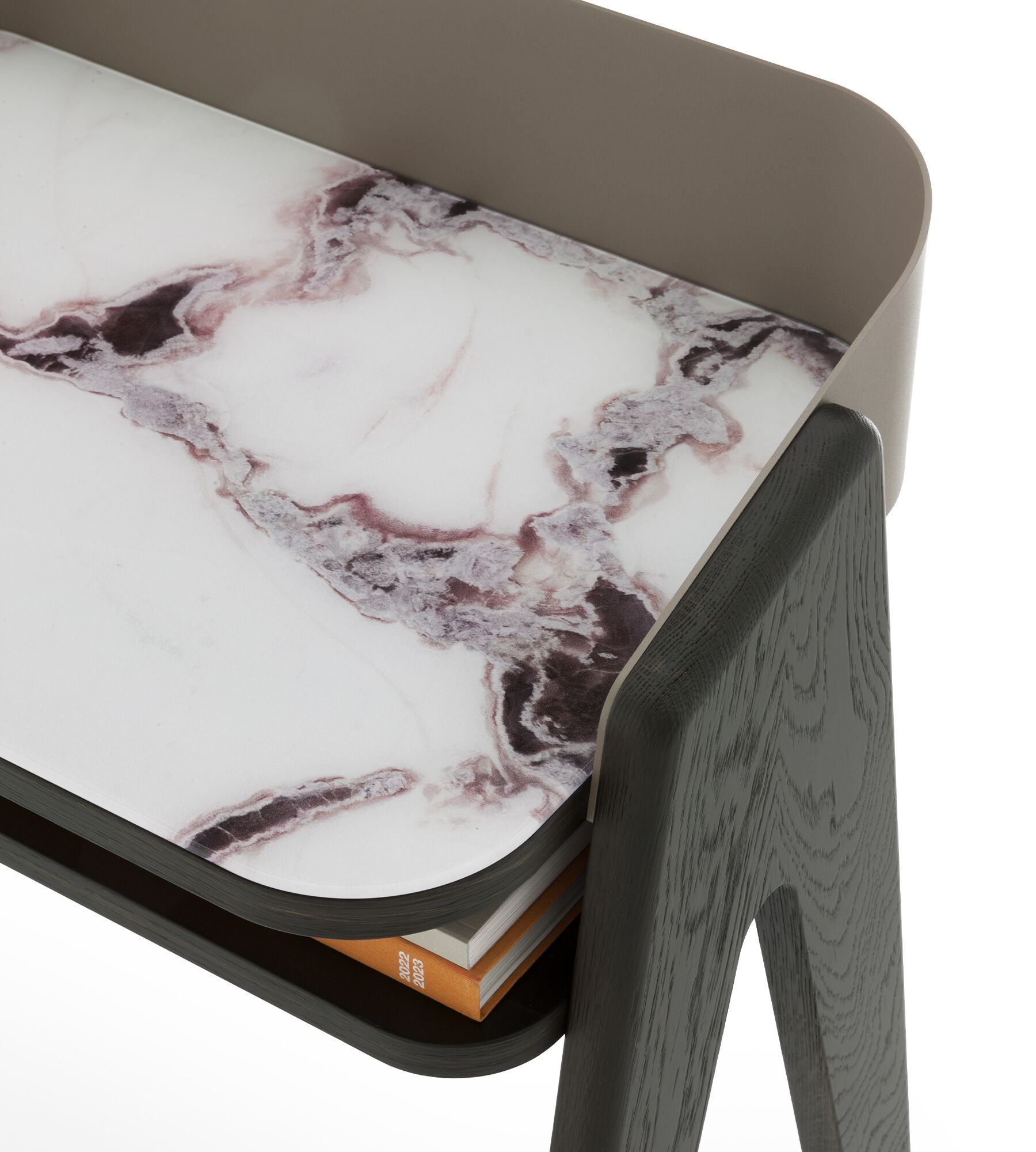 Деревянная прикроватная тумбочка со стеклянной столешницей с эффектом мрамора Morica Design BAVERO ARCH-00151231 - Вид №19