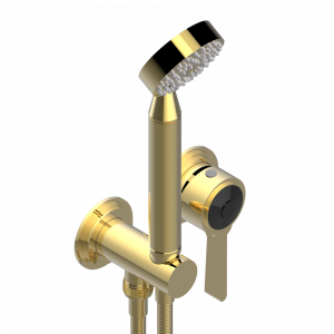 G2M-6561B Trim only for wall mixer with complete handshower on hook Thg-paris Faubourg - чёрный фарфор - с рукоятками Покрытие PVD золотистый цвет