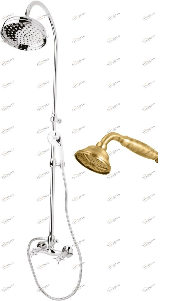 Душевая стойка со смесителем, верхним и ручным душем CEZARES LORD-CD-02-M