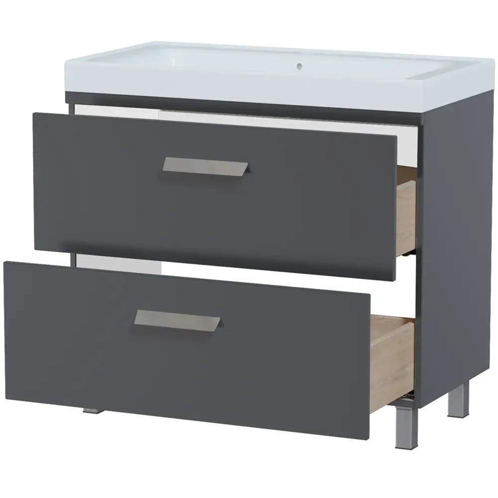 Тумба под раковину напольная Hilton 90 см цвет графит VIGO STLM-2002835 - Вид №1