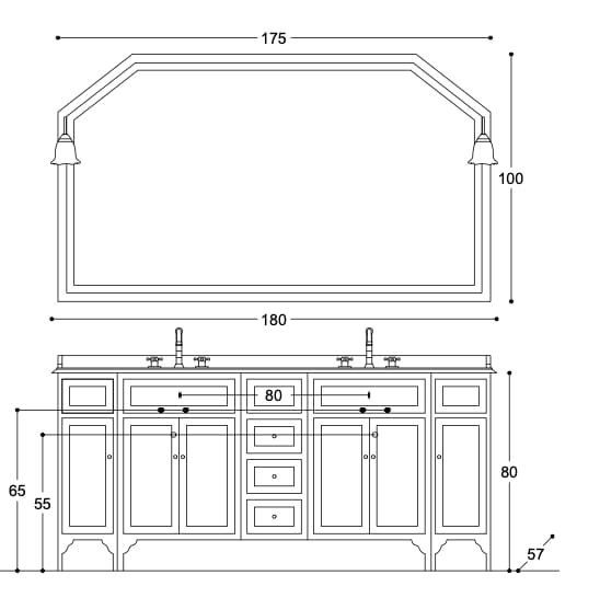 Напольный умывальник с дверцами Gaia Mobili Classic ARCH-00114168 - Вид №3