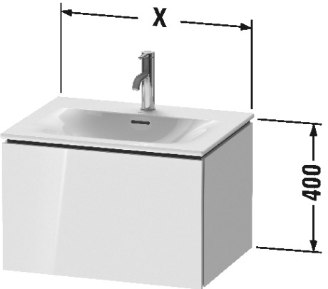 LC613507171 Тумбочка подвесная L-Cube #LC6135 620 x 481 мм Средиземноморский дуб Duravit - Вид №2