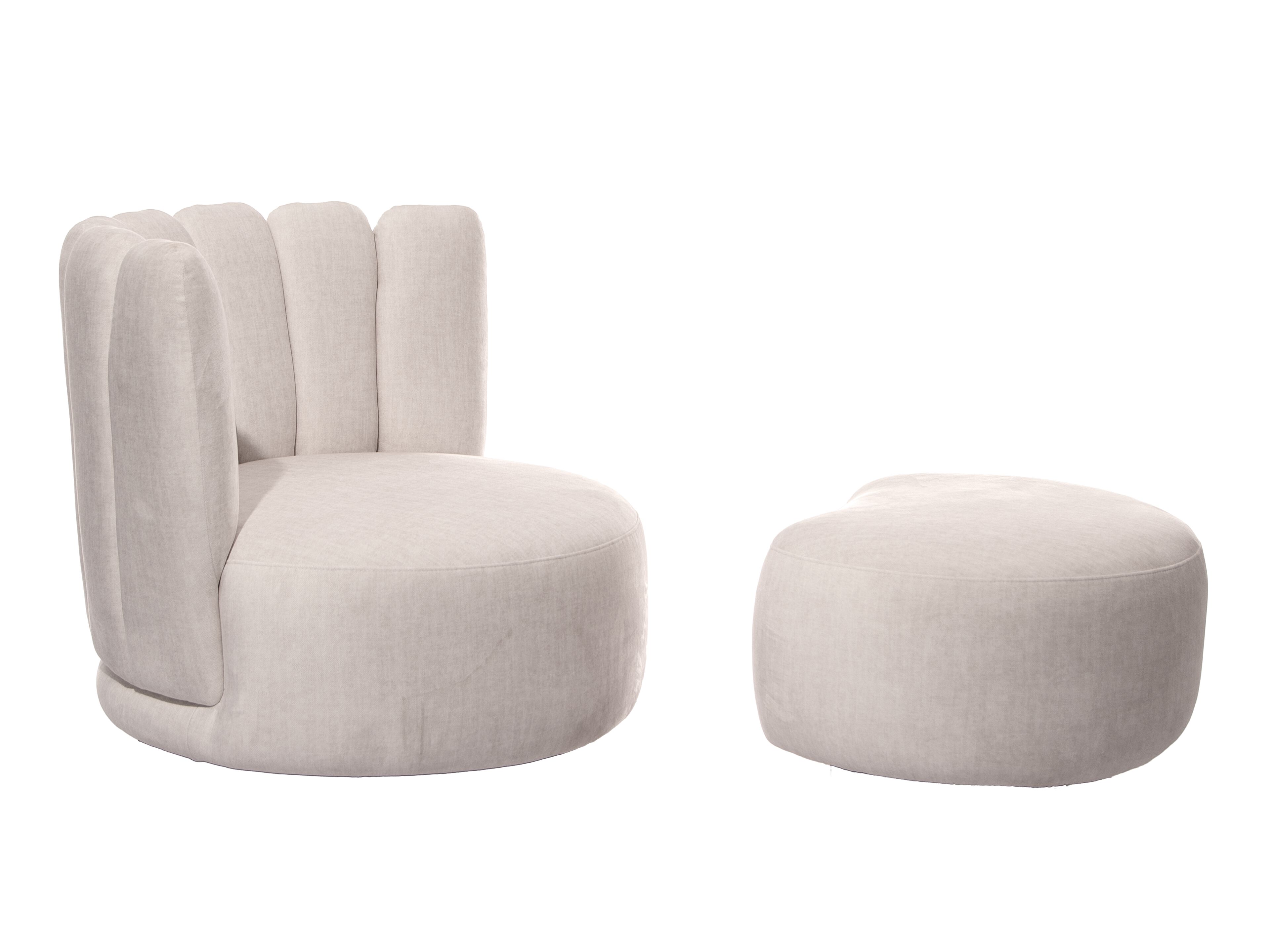 Тканевое кресло с подставкой для ног KFF ARCH-00148456 - Вид №1