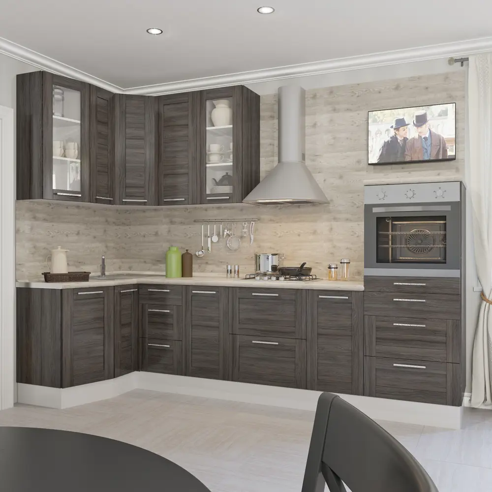 Двери для шкафа Delinia «Фрейм тёмный» 60x70 см, ЛДСП, цвет коричневый, 3 шт Фрейм темный STLM-2129664 - Вид №3