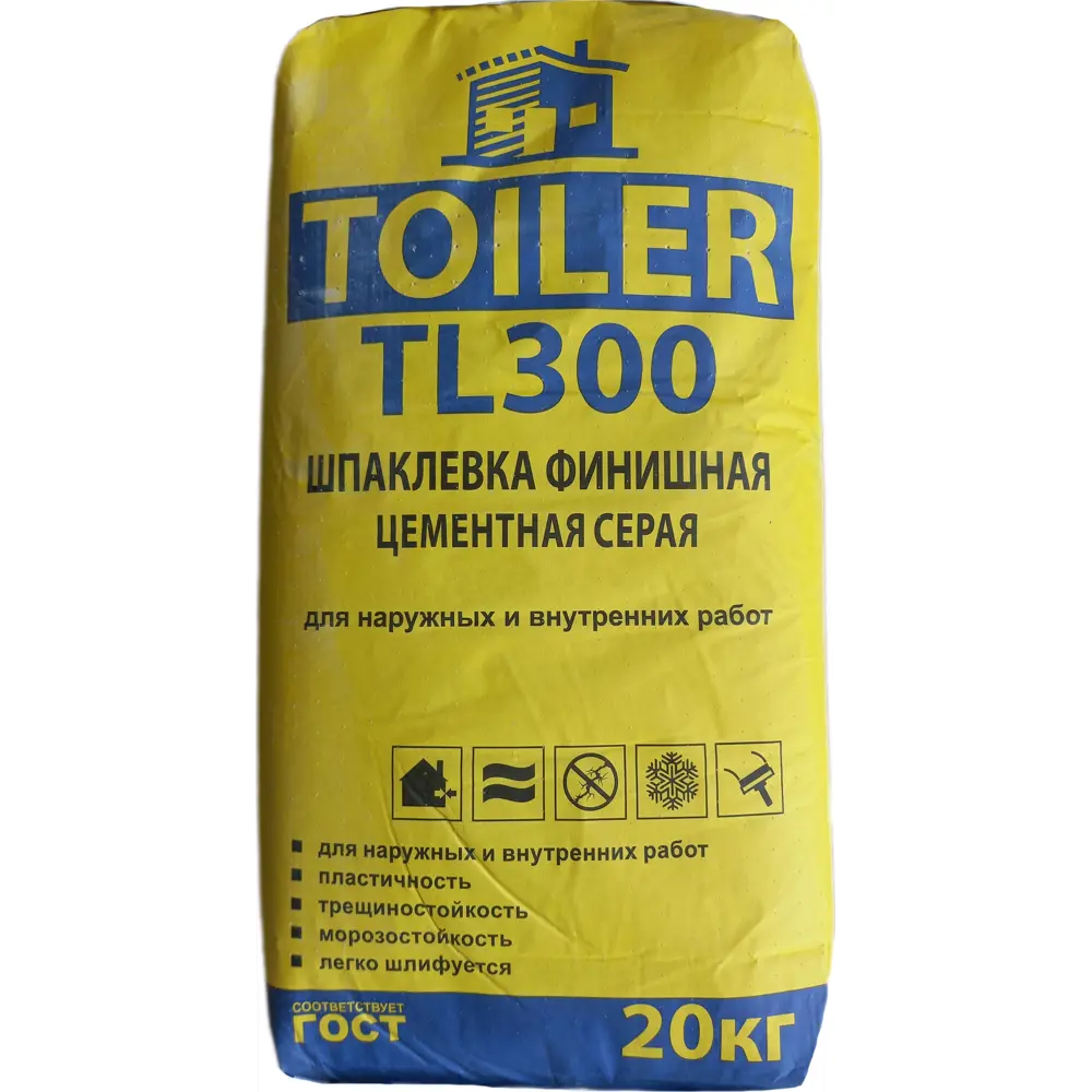 Шпаклевка финишная цементная Toiler TL300 20 кг STLM-2031355