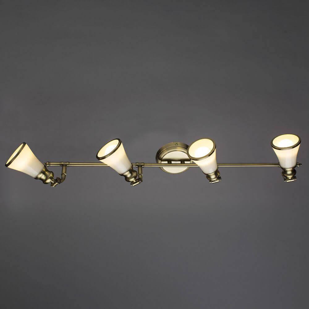 Спот потолочный с белыми плафонами бронза Arte Lamp A9231PL-4AB ARTE LAMP 81 BRONZE 00-3891142 Белый;бронза  - Вид №2