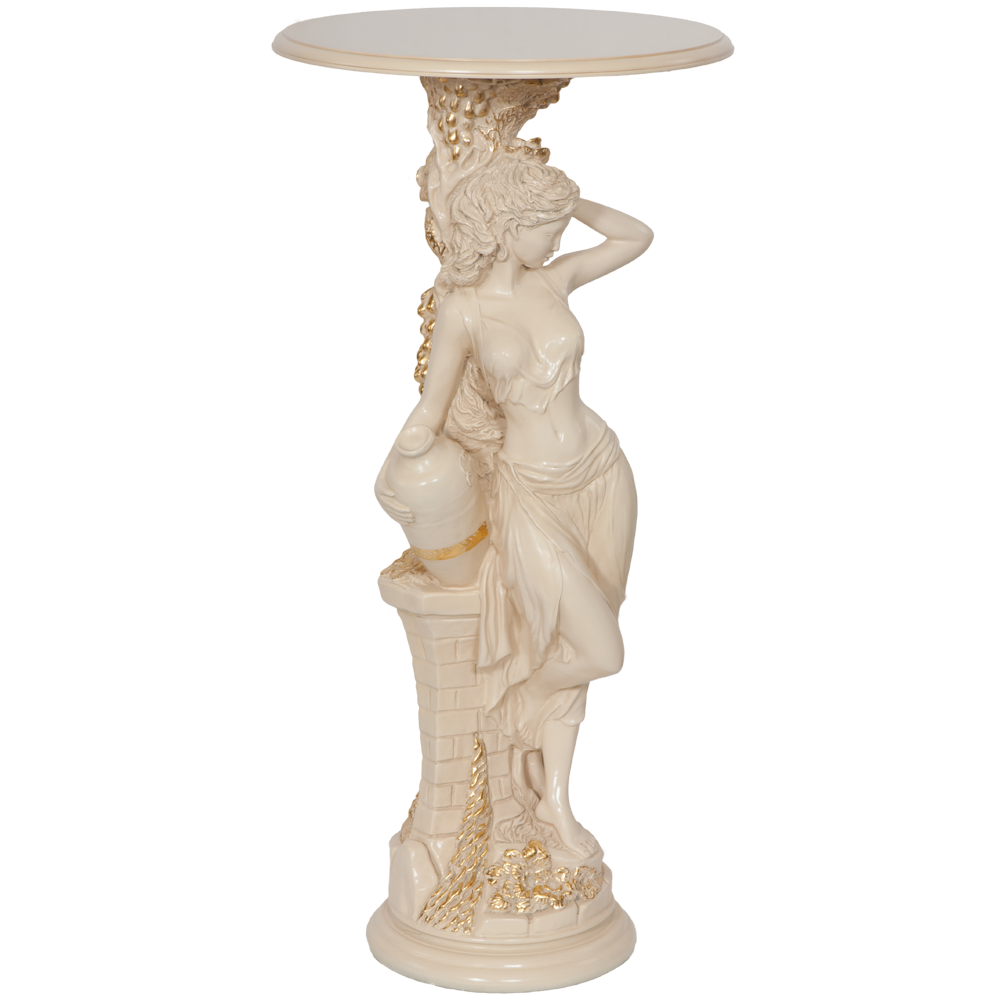 13055+11486 Подставка декоративная Девушка с кувшином Айвори BOGACHO 