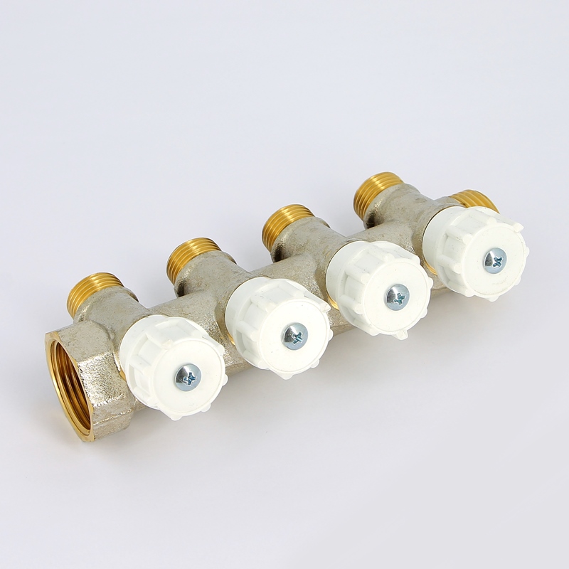 Коллектор НВ 1" с вентилями никелированный ITAP 4 выхода 1/2"Н 38мм 46514 - Вид №2