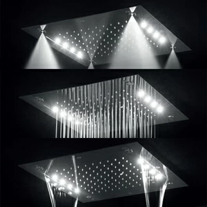 Тропический душ 700х400 PIASRET7002CNT_IXS Geda Nextage Shower Plates с двумя каскадами, небулайзерами и хромотерапией