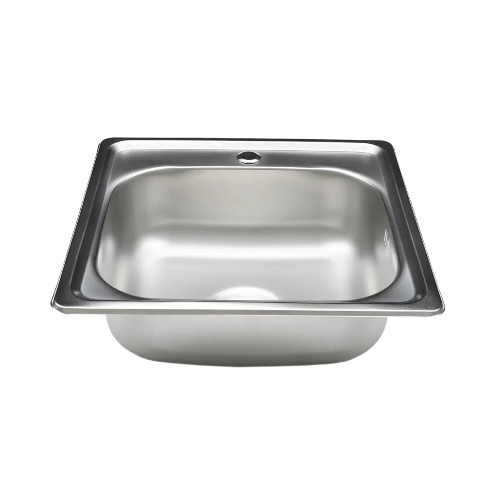 KROMRUS Врезная кухонная мойка 48×48 см с хромированной поверхностью 89404068 STLM-1568857 - Вид №1