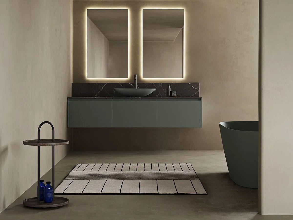 Деревянный умывальник с мраморной столешницей и ящиками Inbani слой ARCH-00134784 - Вид №3