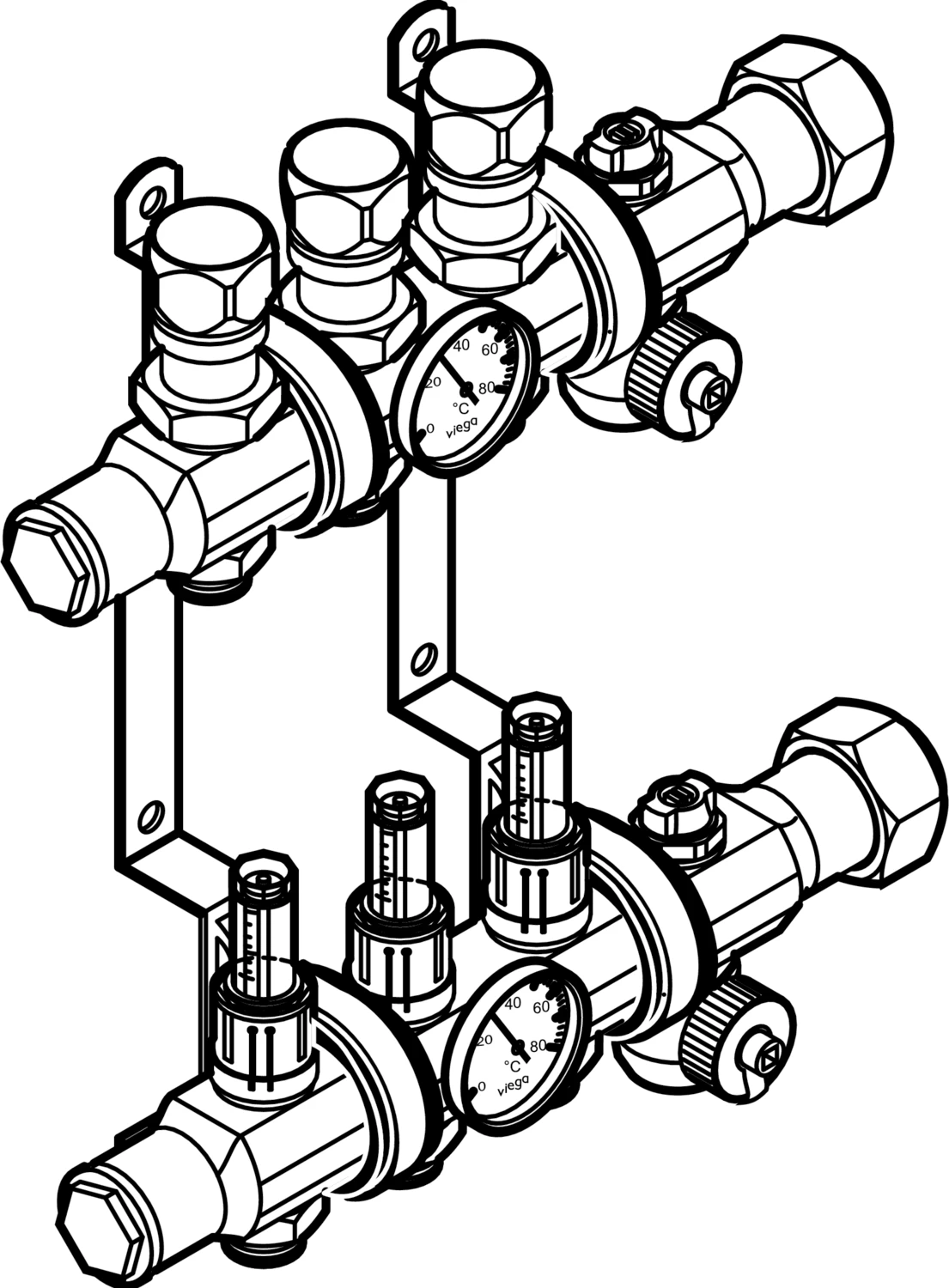 599 652 *) Модель 1004 Трубопроводные системы  Fonterra панельное отопление  Коллекторы  Коллекторы Santreyd  - Вид №1