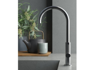 Смеситель для кухни из нержавеющей стали с поворотным изливом