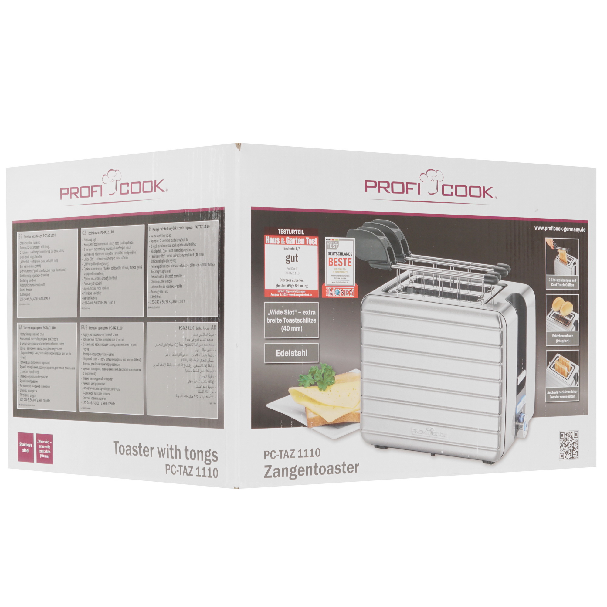 5327200 Тостер ProfiCook PC-TAZ 1110 серебристый STDN-0015835 - Вид №7