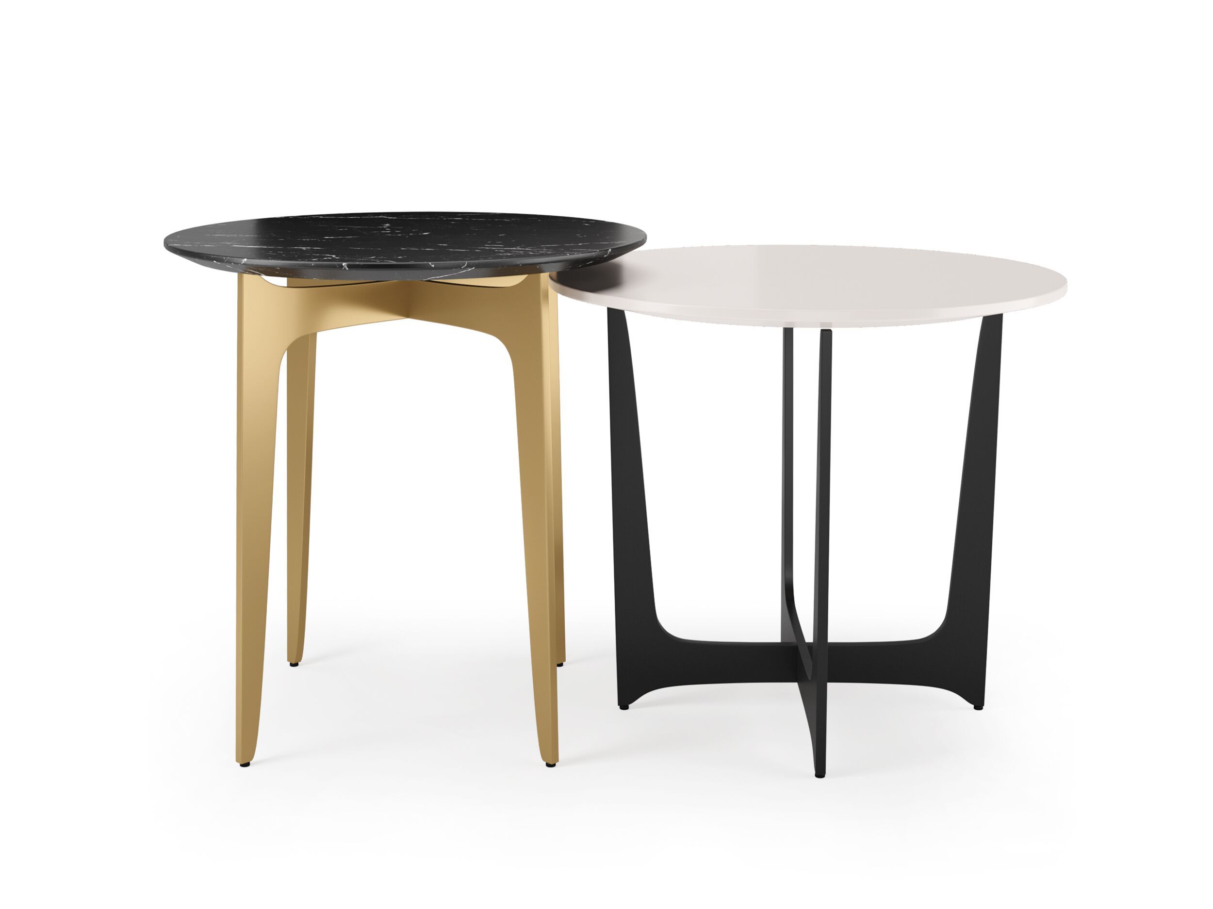 Круглый стальной и деревянный журнальный столик для гостиной PRADDY ARCH-00001002 - Вид №1