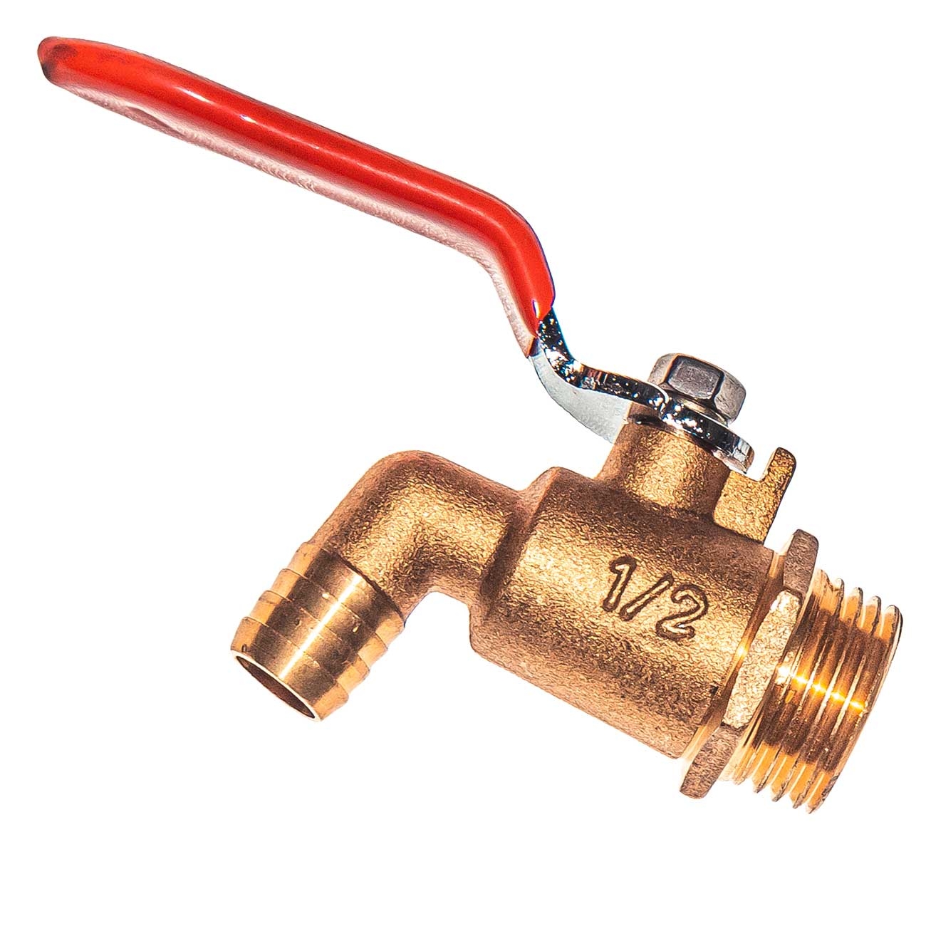 10020 Кран шаровой водоразборный, со штуцером 1/2" ручка, латунь-сталь LAB.Space  - Вид №1