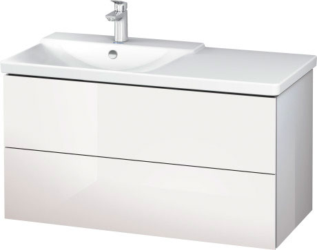LC625104343 Тумбочка подвесная L-Cube #LC6251 1020 x 481 мм Базальт матовый, декор Duravit - Вид №2