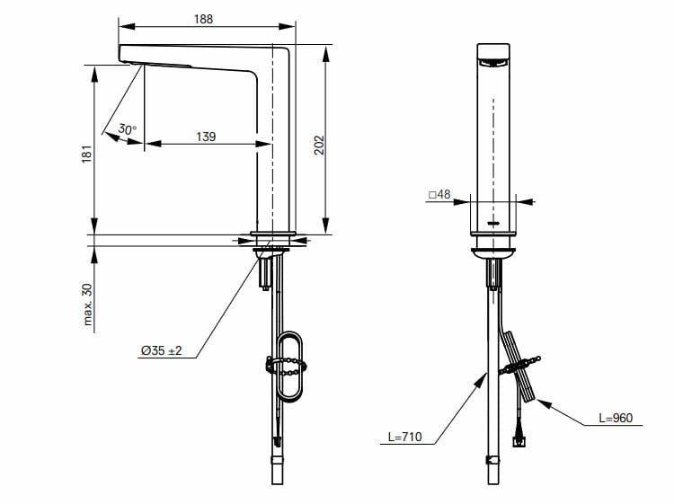 Электронный смеситель для раковины TOTO TLE25007E ARCH-00084698 - Вид №2
