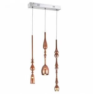 Подвесной светодиодный светильник Crystal Lux Lux L- Chrome Lux L300-3 CRYSTAL LUX ДИЗАЙНЕРСКИЕ, LUX CHROME 072495 Золото;прозрачный