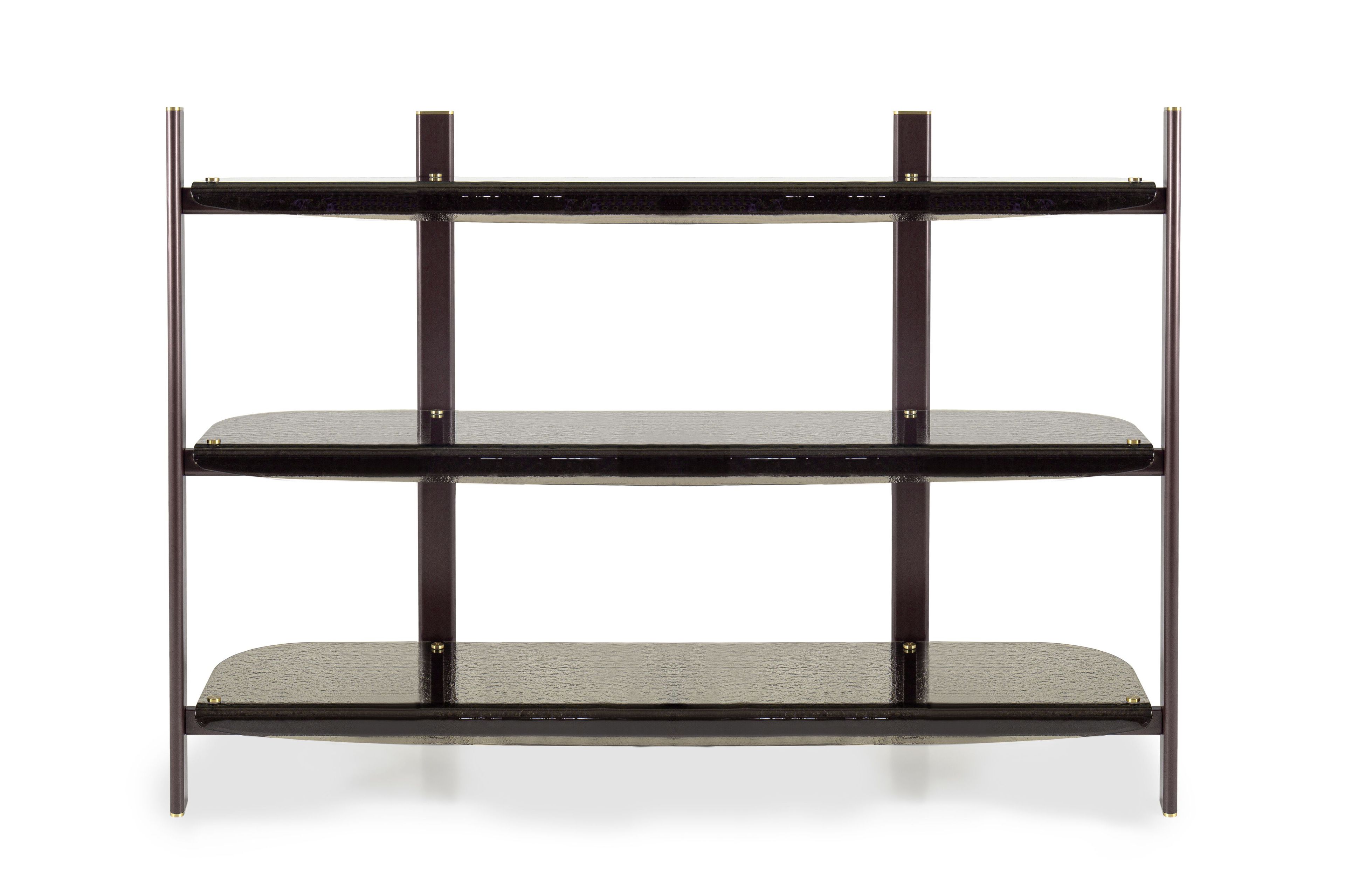 Отдельно стоящий книжный шкаф из металла и стекла Borzalino PETRA ARCH-00103714 - Вид №9