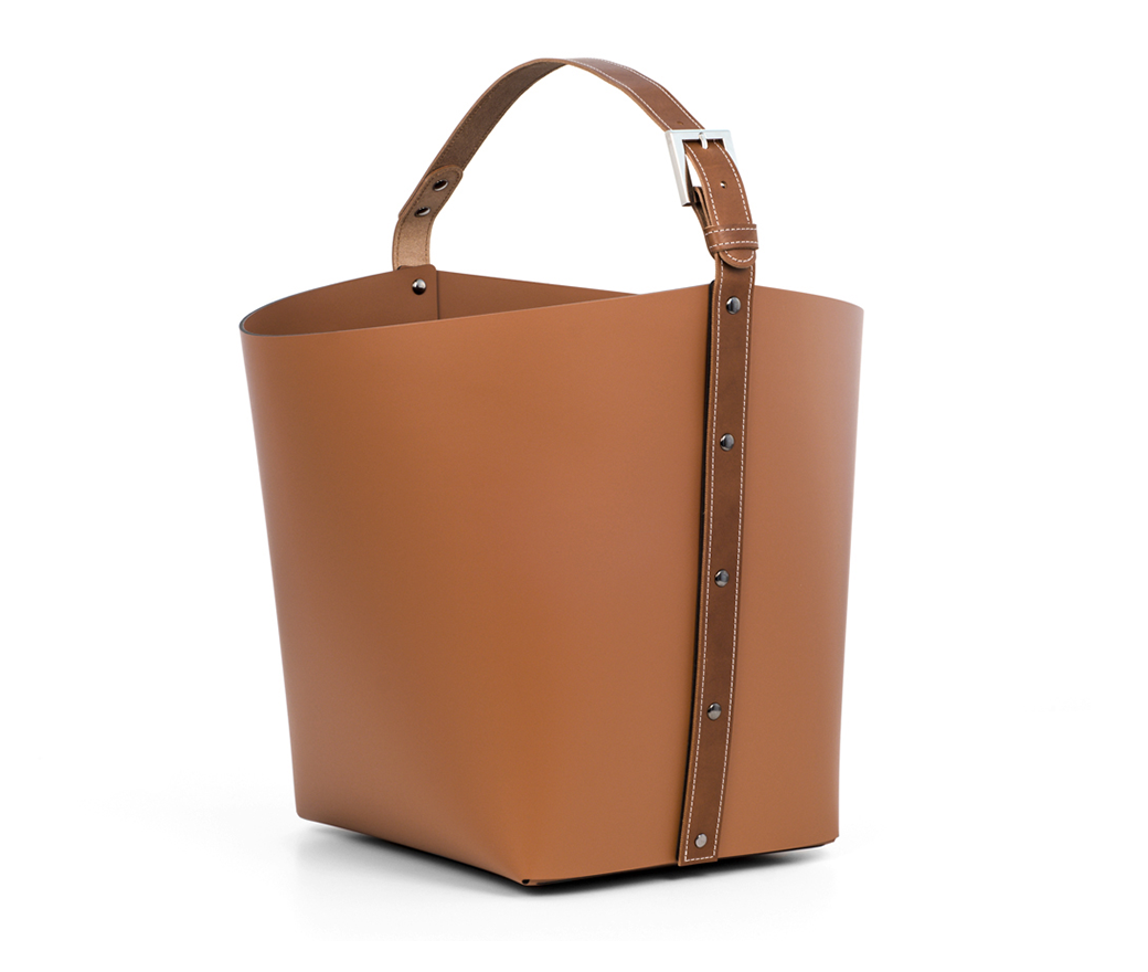 Корзина Ovo с ручкой - 40X44XH39 см / Тан / регенерированная кожа_beau-blue Pinetti 70.1181.082.057