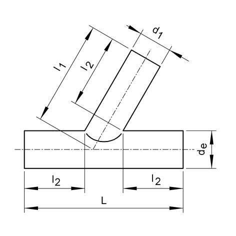 SANIT 45227140015 Отделение 60 °, полипропилен, SDR 17,6, Уменьшенный сварная  - Вид №1