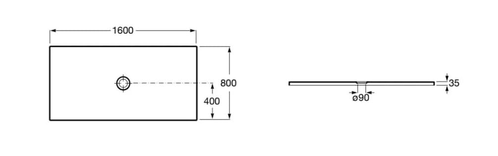 Прямоугольный акриловый ультра-плоский поддон для душа Roca Cratos ARCH-00138031 - Вид №35