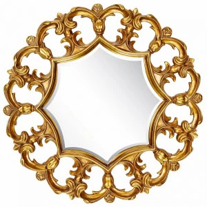 Зеркало настенное круглое 81 см античное золото Florian Gold ART-ZERKALO ДИЗАЙНЕРСКИЕ 00-3884087 Зеркальный;золото