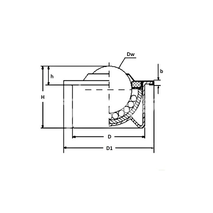IS2210 Шариковая опора SP15 L-B-D (CY-15H PL/CS) ISKRA  - Вид №1
