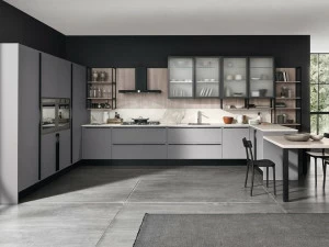 Febal Casa Модульная кухня из керамогранита с полуостровом