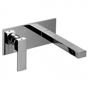 E213SB+D013XA  Смеситель из стены для раковинывылет 20 см без ручки левая версия ограничитель потока воды до 5 л/мин при 3 бар впуски 1/2'' без донного клапана (a) ручка 3348 заказывается отдельно см раздел ''Ручки'' Fantini Rubinetti AR/38