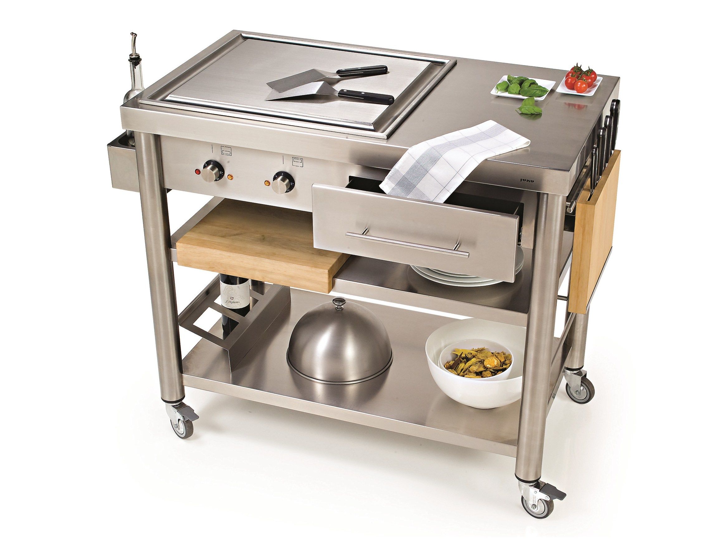 Отдельно стоящий кухонный модуль из нержавеющей стали с плитой теппаньяки JOKODOMUS Auxilium ARCH-00030768 - Вид №1