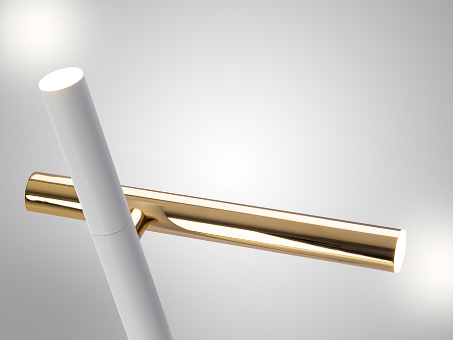 087843 Настольная лампа 2L золото белый Schuller Varas 