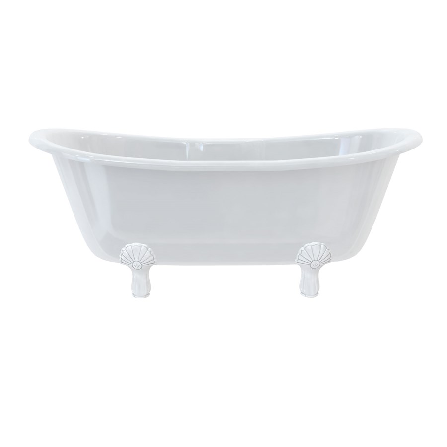 Burlington Двухсторонняя ванна Bateau с роскошными ножками с ножками Luxury Claw в белом цвете T10F L1W  - Вид №4