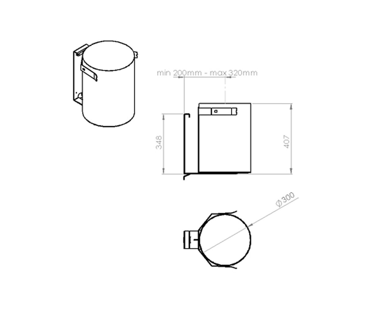 KWM101 Регулируемая корзина под столешницей 30 л Merida  - Вид №2