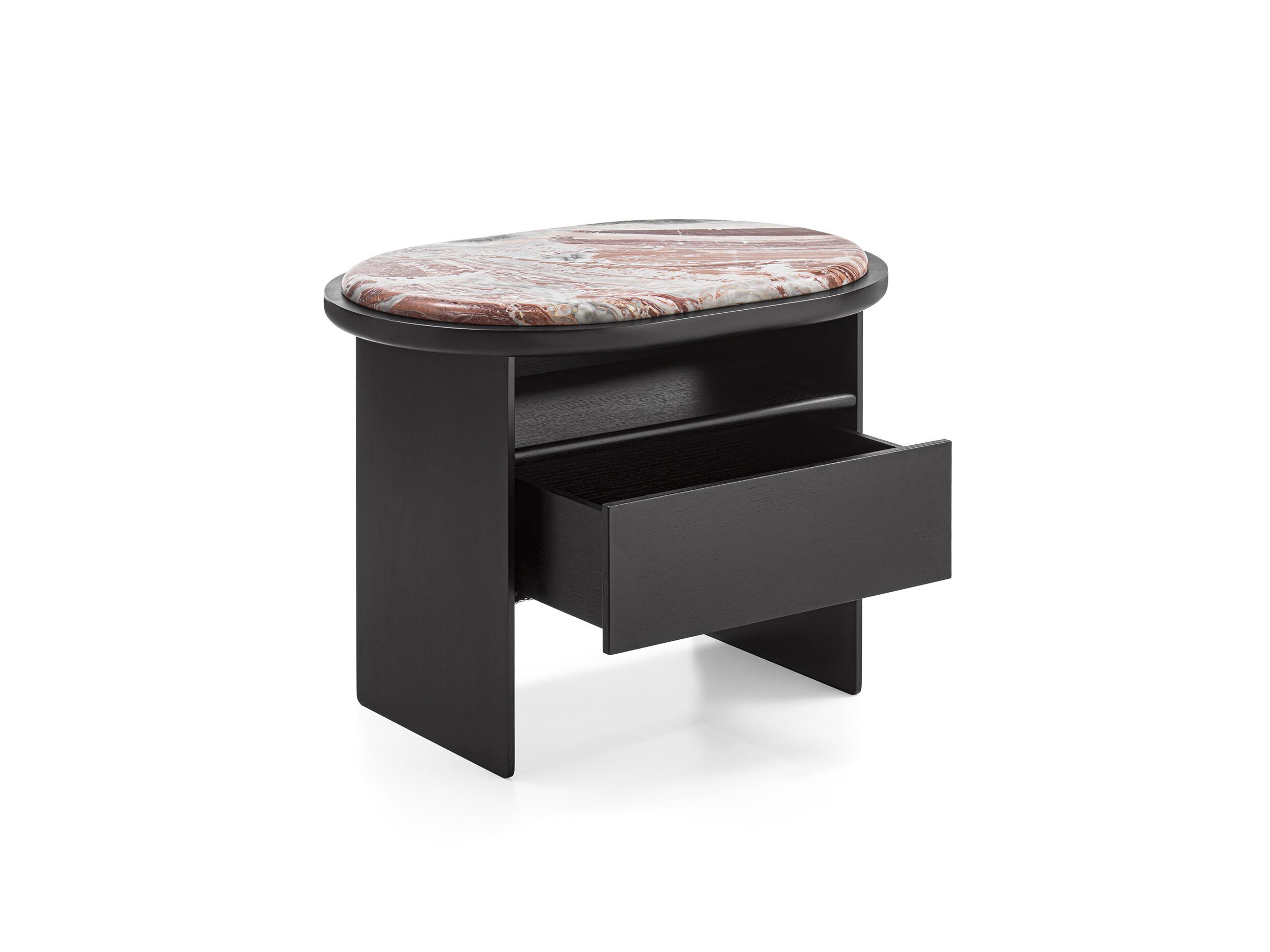 Деревянная овальная тумбочка с мраморной столешницей Gallotti&Radice Sensei ARCH-00063103 - Вид №1