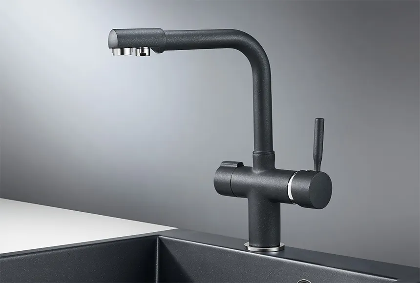 2088, ШВАРЦ (чёрный металлик), СМЕСИТЕЛЬ КУХОННЫЙ GRANULA 2088-ST167