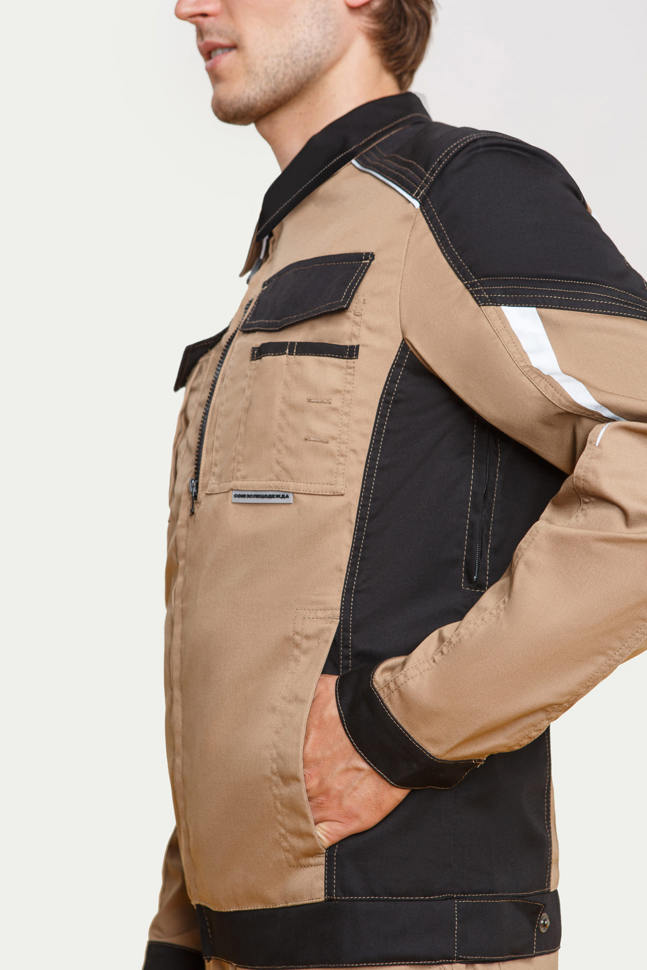 70073 Костюм  NEW бежевый с черным STATUS  Летняя спецодежда  размер 64-66/182-188  - Вид №7