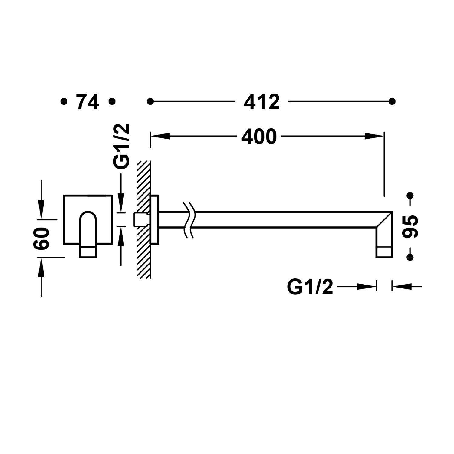Настенный кронштейн-06243201 TRES Showers - Вид №1