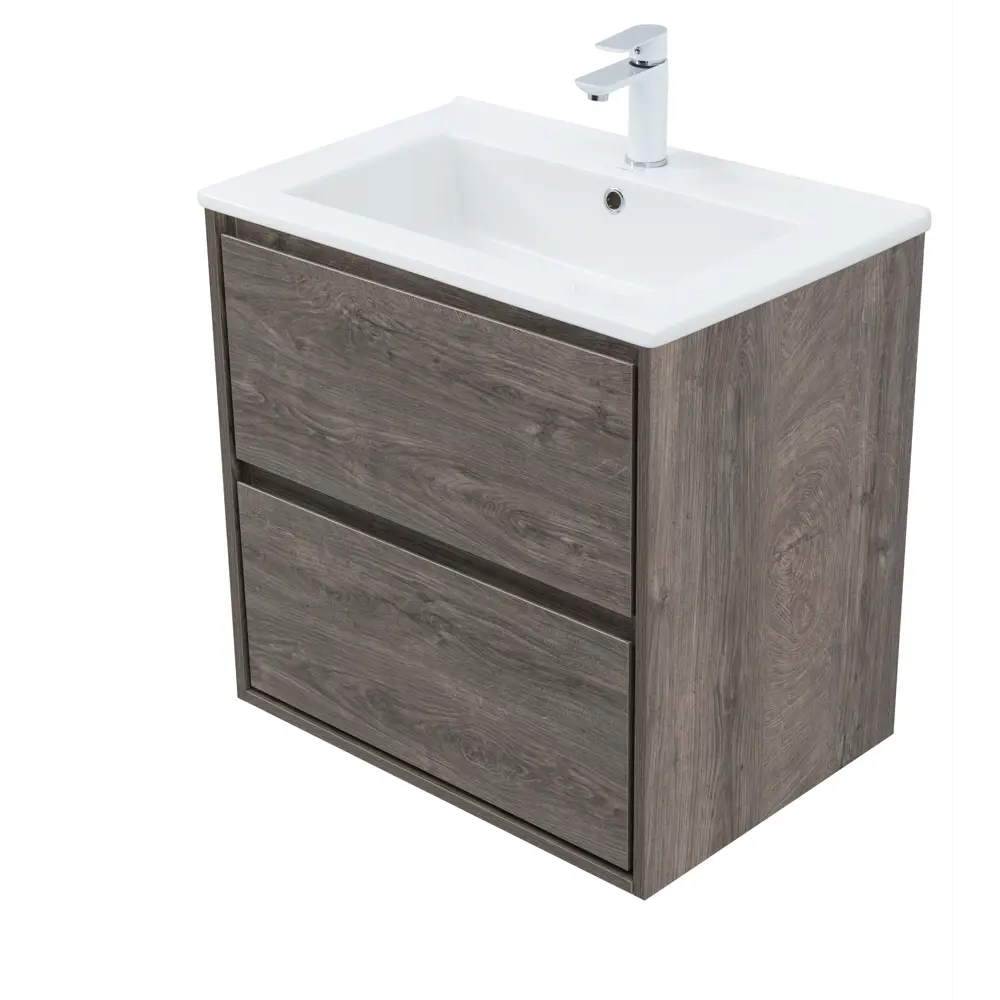 Тумба под раковину KONSENSA Мокка 2.0 подвесная 65 см цвет серый дуб STLM-2120893 - Вид №9