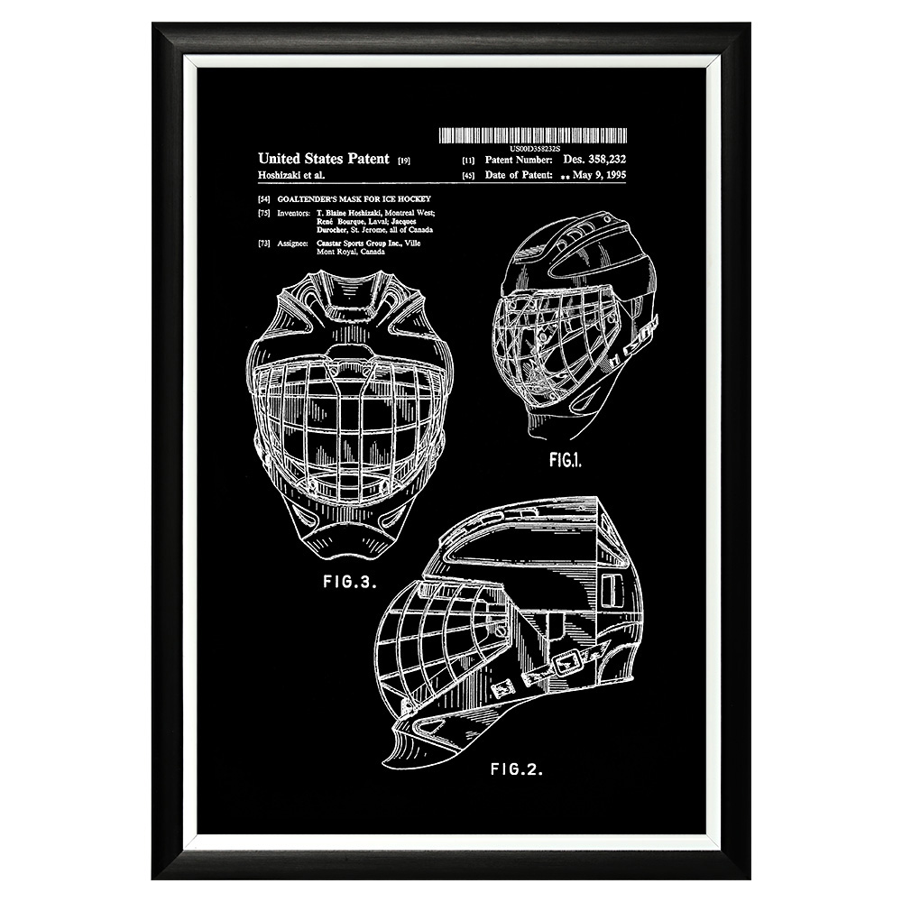 896519438_1818 Арт-постер «Патент на маску хоккейного вратаря» Object Desire 
