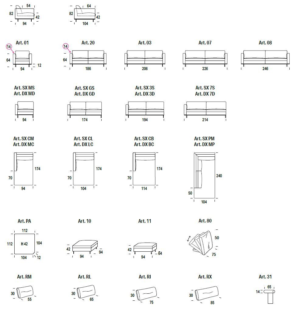 Секционный диван из ткани Felis Softliving ARCH-00046533 - Вид №5