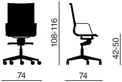 Quadrifoglio Стул для руководителя со средней спинкой Diva soft sun-id-1450513 - Вид №1