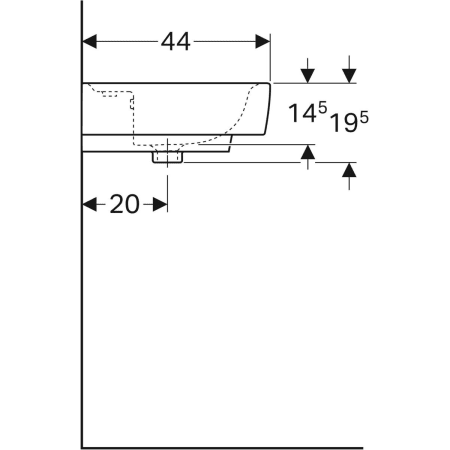 225161000 Накладная раковина Geberit Renova Plan Geberit  - Вид №22