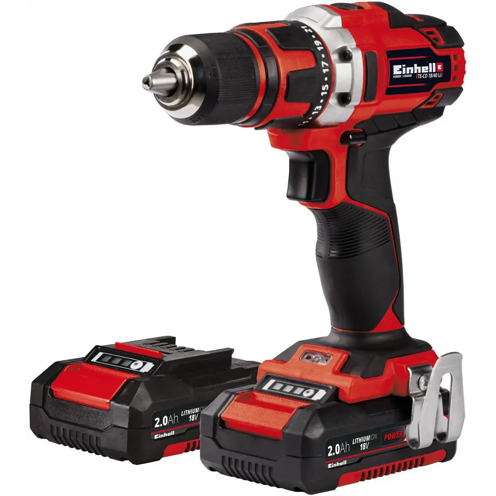 Дрель-шуруповерт аккумуляторная Einhell TE-CD 18/40 Li, 18 В Li-ion 2x2 Ач STLM-2141247